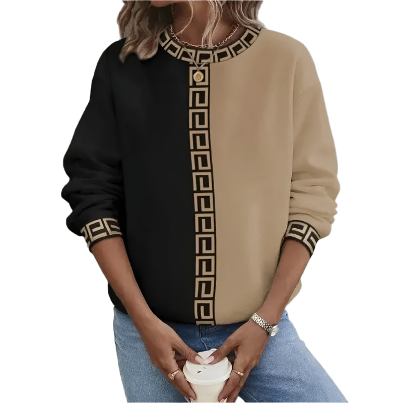 Lia - Vintage Farbblock-Pullover für Damen