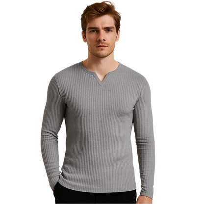 Klassischer Slim Fit V-Ausschnitt Strick Pullover für Herren | Ideal für alle Jahreszeiten