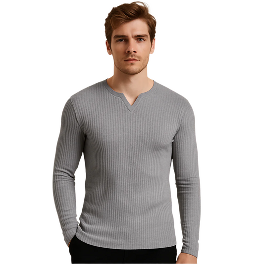 Klassischer Slim Fit V-Ausschnitt Strick Pullover für Herren | Ideal für alle Jahreszeiten