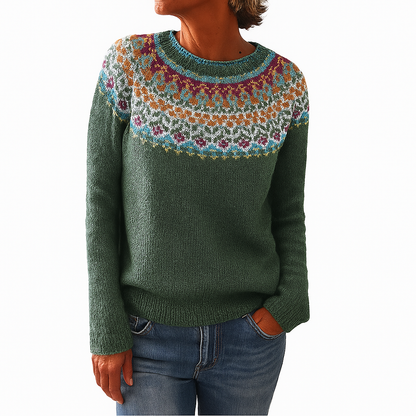 Zariah - Eleganter Tribal-Pullover mit Blumenmuster für Damen
