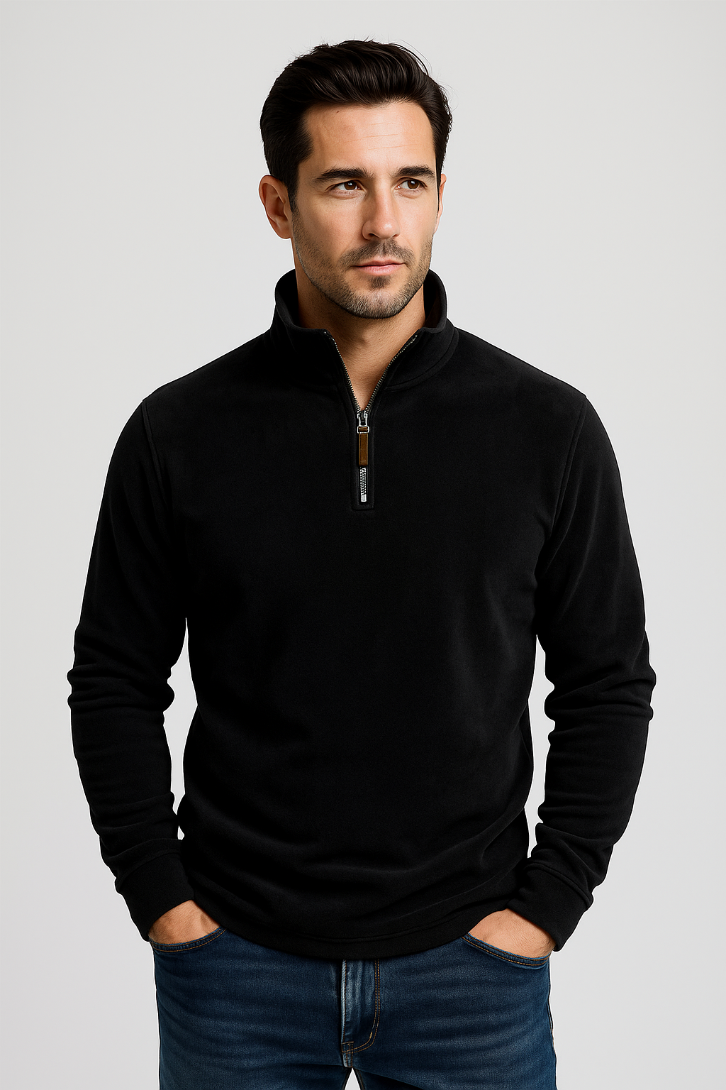 Lässiger Verwaschener Stehkragen Pullover Mit Reissverschluss für Herren | Perfekt für alle Jahreszeiten