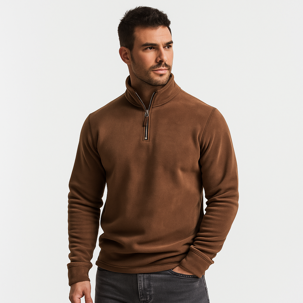 Lässiger Verwaschener Stehkragen Pullover Mit Reissverschluss für Herren | Perfekt für alle Jahreszeiten